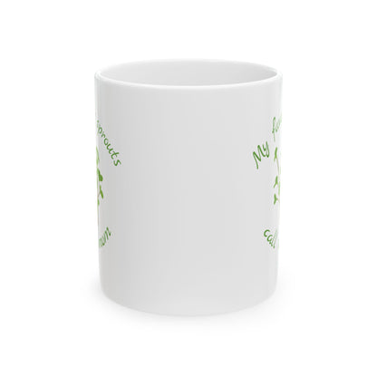 Ceramic Mug, Sprout Mom Coffee Cup, Mother's Day Gift, Plant Lover Tea Mug, Gardening Gift, Funny Mom Mug, Gift for Her