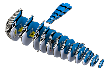 Blue jay puzzle showing each piece in order